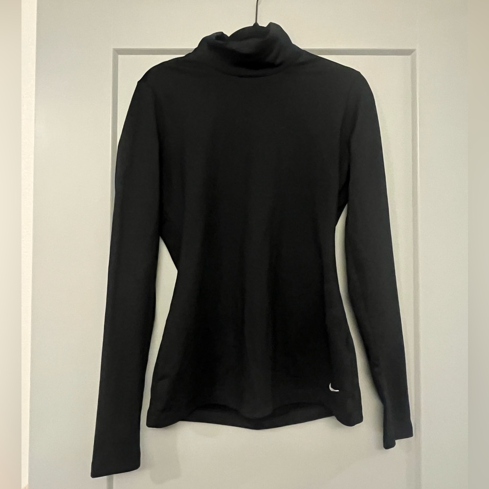 Nike Fleece Limed Black Long Sleeve Turtleneck Top